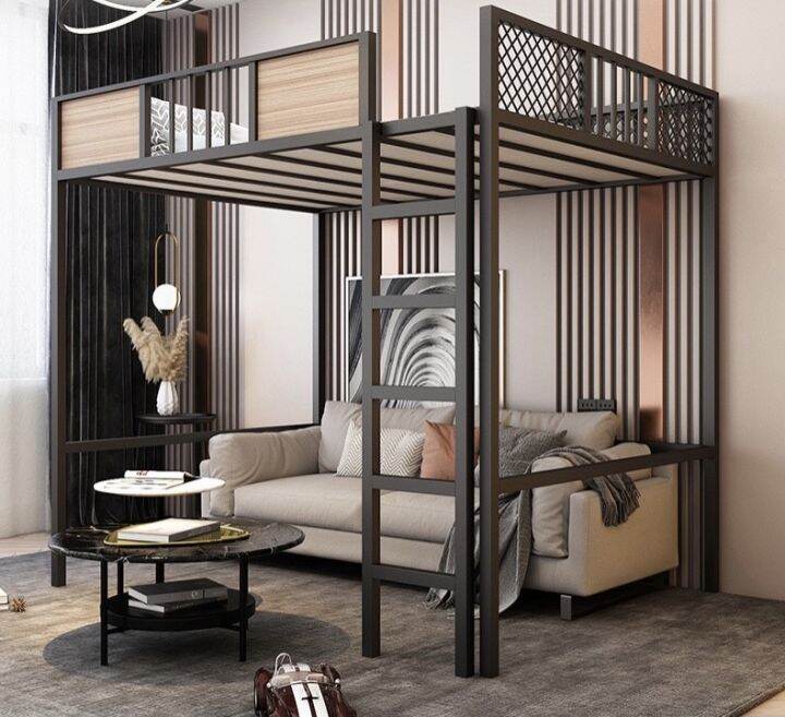 Lofted bed deals frame queen