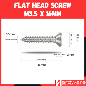 Flat Head Screw White M3.5x16-50mm (100PCS) Wood & Furniture Durable Wood DIY Screws Flat Head Screws White Coated