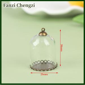 Fanzi Dollhouse Glass Display Jar with Base Beads Cap Glass Vials Pendant Glass Bottle
