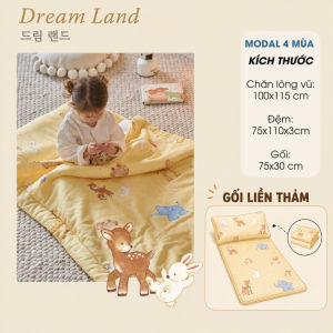 Set Chăn Nệm Gối Cho Bé Đi Học Mềm Mại Ấm Áp An Toàn Cho Da Nhạy Cảm Dễ Dàng Gấp Gọn. Thương Hiệu Dono&Dono Hàn Quốc