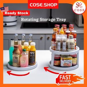 COSE Rotating Storage Tray Rotating Storage Rack Kitchen Storage Organizers Spice Rack Condiment Storage Rack Kitchen Rack Round Shelf Rack Seasoning Storage 旋转盘旋转置物架调味料收纳架