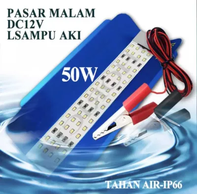 TUSTEN 50W 12V DC/ PJU LED SUNLAMP JEPIT AKI/ SOROT OUTDOOR LAMPU JALAN Super Terang