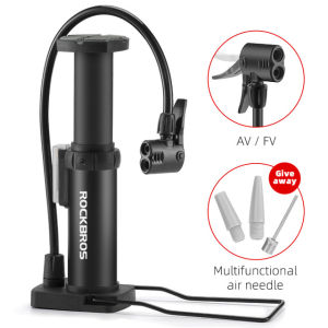 ROCKBROS 80PSI High Pressure Bike Pump AV/FV Portable Air Inflator Foot Bomba de ar bicicleta MTB Bicycle Pump Bike Accessories