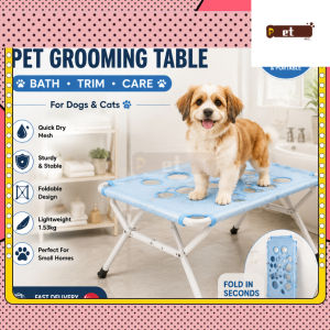 Foldable Pet Grooming Table for Dogs Cats Portable Bathing Care Station Quick Dry Mesh Space Saving Home Grooming