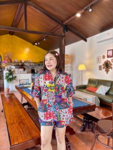 ชุดเซ็ท รุ่นส่าหรี ลายเก๋ๆ ผ้าใส่สบายมาก ผ้าคัตตอนอินเดียลายใหม่ล่าสุด นุ่ม ใส่สบายสุดๆ