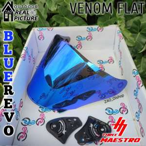 Kaca Helm NJS KRONOZ Visor Helmet FLAT venom open TEBAL PREMIUM by Three Maestro ganteng datar nyaman njs kronos tm2