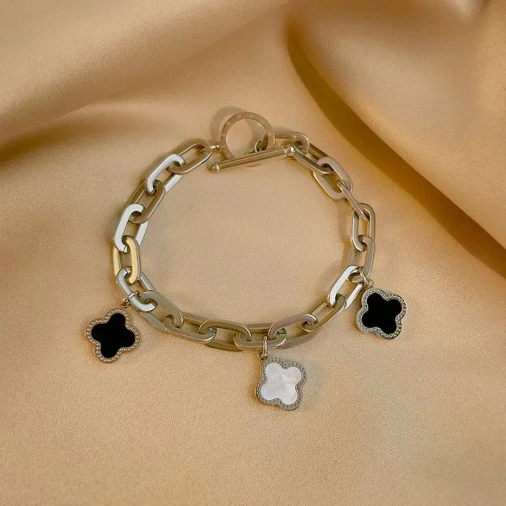 Gelang%20Tangan%20Titanium%20Wanita%20Rantai%20Paperclip%20Clover%20Bunga%20Semanggi%20Anti%20Karat%20Dan%20Luntur%20-%20Image%203