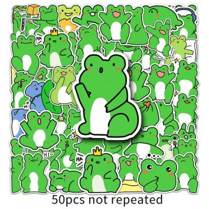 50PCS Cute Cartoon Funny Fat Frog Stickers DIY Laptop Luggage Skateboard Graffiti Decals Fun for Kid Gift