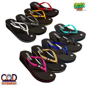 Sendal Jepit Wedges Wanita Flipper Classic Full Colour Sandal Japit Elegan Tinggi Hak 5 cm Anti Slip