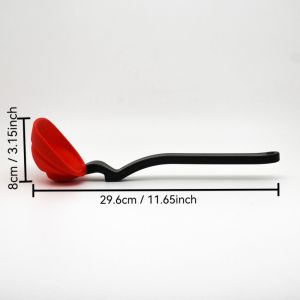 GUHEHARD Đa chức năng Muỗng súp thiết kế gấp gọn Tay cầm dài Chống bỏng Muỗng silicon Tiện lợi Treo Dụng cụ nấu ăn Dụng Cụ Nhà Bếp