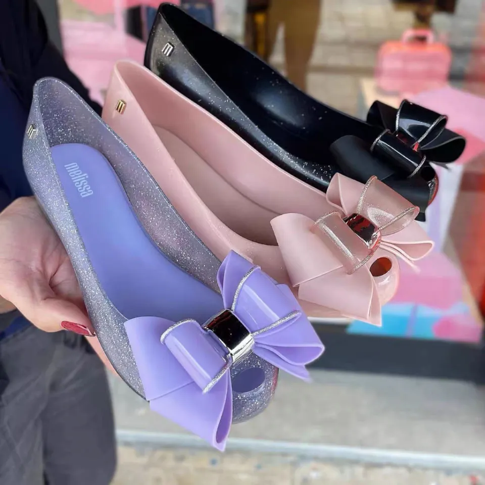 Jelly slippers hot sale with bow