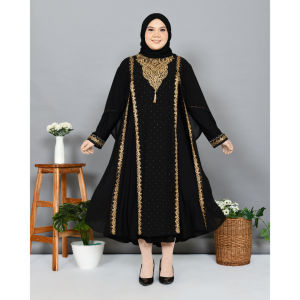 TA9019 JUMBO | Gamis Abaya Turki Jumbo Turkey Biz Size LD 125 Hitam Putih Warna Warni Terbaru