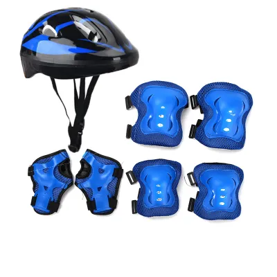 SKISOPGO Kids Roller Skating Bicycle Helmet Knee Wrist Guard Elbow Pad Set Child Sports Protective Guard Gear