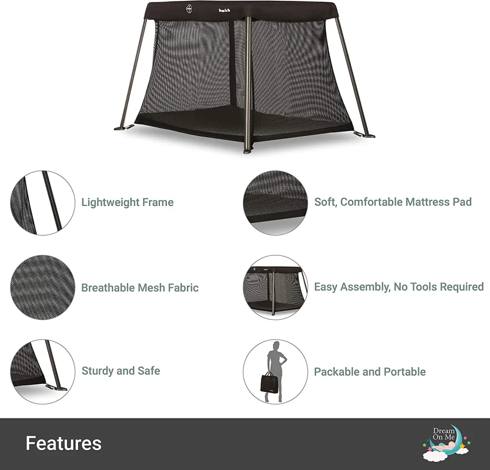 Dream On Me Travel Light Foldable Collapsible Baby Kids Children