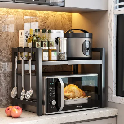 Metal Folding Kitchen Storage Rack/Shelf Installation-Free with Wheels/Foldable Kitchen Storage Rack/Shelf