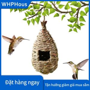 WHPHous Chim làm tổ ngoài trời dệt tay trang trí chim Nhà chim lồng nơi trú ẩn dệt treo Vẹt làm tổ sáng tạo làm bằng tay lồng chim