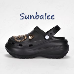 (ส่งจากไทยค่ะ) รองเท้าหัวโต แถมตัวติด เสริมส้น 8 เซน รองเท้าผู้หญิงรัดส้น EVA สีพื้นล้วน SHO-SUN8694-RAT