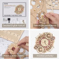 Robotime ROKR Zodiac Wall Clock 3D Wooden Puzzle Games Model Toys Children Kids Gifts -LC601. 