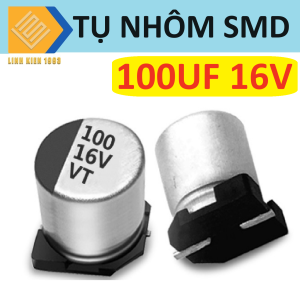 [ 5 con ] Tụ nhôm dán 100uf16v chân dán SMD Electrolytic Capacitor