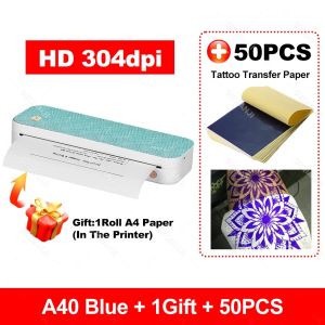 304 DPI Peripage A4 Thermal Printer 203dpi Tattoo Transfer Paper Inkless Min Portable A40 Label Maker For Mobile Document Print