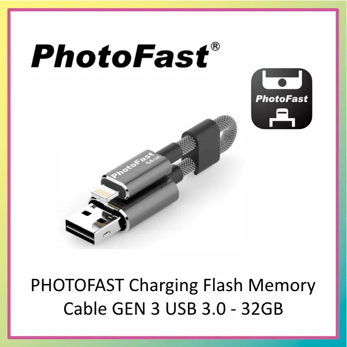 PHOTOFAST Charging Flash Memory Cable GEN 3 1M USB 3.0 With Adaptor 32GB