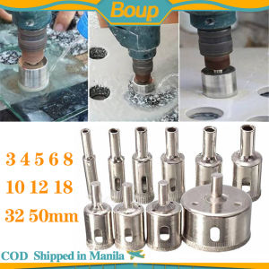 10pcs/Set Diamond Coated Drill Bits Kit Hole Saw Set 3-50mm For Ceramic Tile Glass Marble With Box