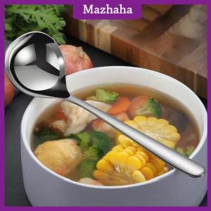 Mazhaha Stainless Steel Soup Spoon Korean Style Large Spoon Long Handled Spoon For Drinking Soup Congee Spoon Restaurant Hotpot Spoon