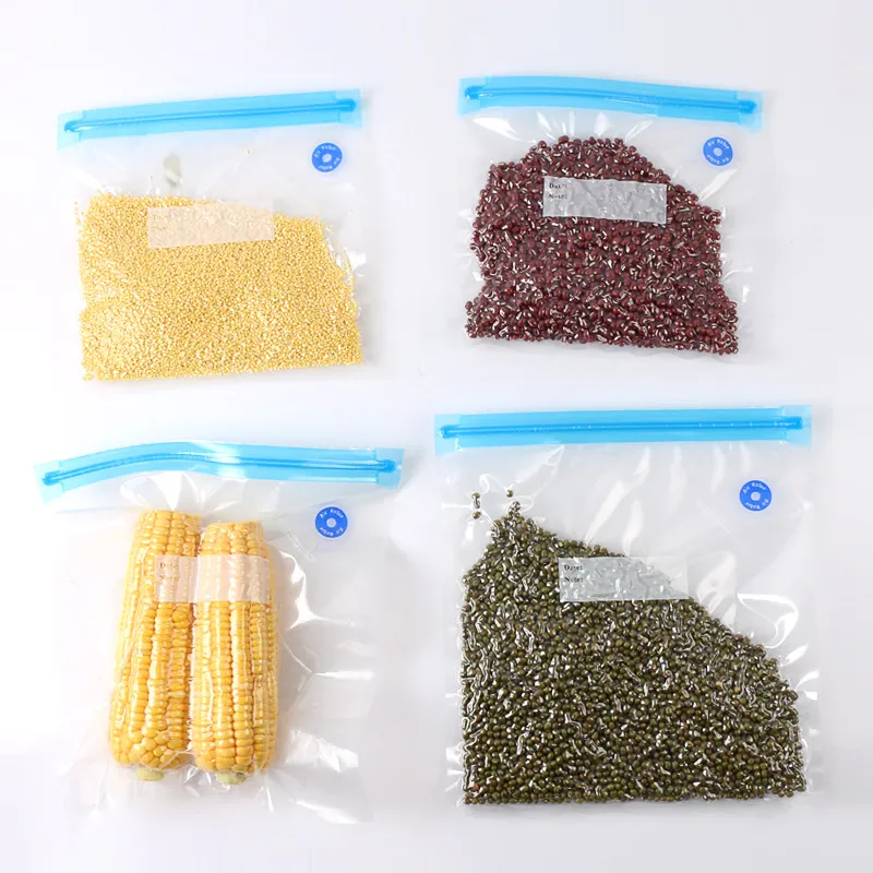Reusable Vacuum Bags For Freezing Food Storage Seal Bags Set Zip