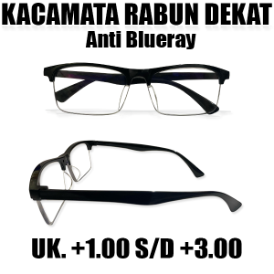 Kacamata Anti Radiasi Lensa Plus Half Frame Pria dan Wanita +1.00 sampai +3.00 Kacamata Lensa Anti Blueray