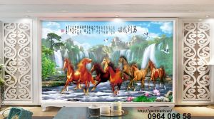 Tranh gạch 3d bát mã - KCG44