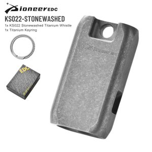 TL034 PIONEER EDC KS022 Titanium Alloy Dual Tube Survival Whistle EDC Outdoor Waterproof High Decibel Whistle