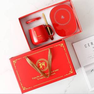 พร้อมส่ง ❤️แก้วโชคดี แก้วกาแฟ แก้วอุ่นร้อนไฟฟ้า ถ้วยกาแฟพร้อมที่รองแก้วไฟฟ้า ชุดแก้วกาแฟ ชุดแก้วของขวัญ ชุดแก้วน้ำ เซ็ตแก้วอุ่นร้อน