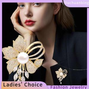 [COD] liuchuanbing Jewellery Fashion Rhinestone Flowers Imitation Brooches For Women Clothing Coat Jewelry Accessries Gifts