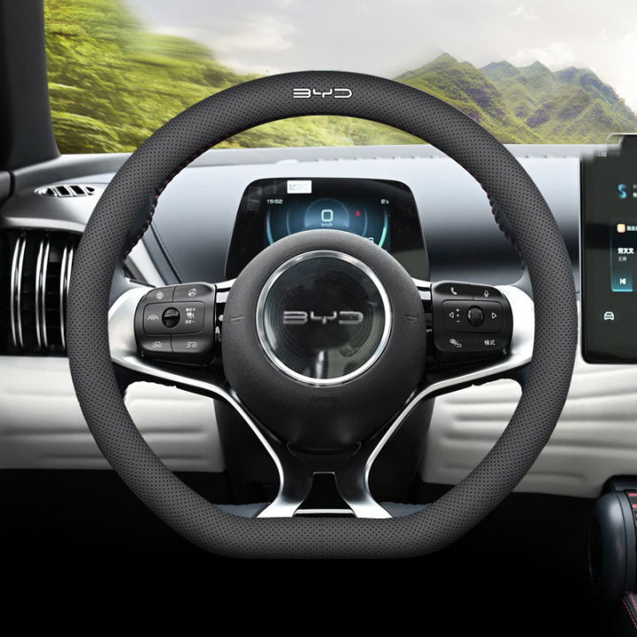 Cowhide Leather Steering Wheel cover for BYD Atto 3 Atto3 Dolphin