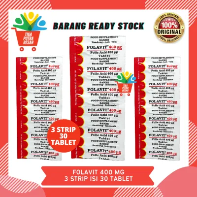 FOLAVIT 400 MG 3 STRIP ISI 30 TABLET SUPLEMEN MAKANAN PROMIL