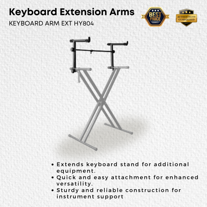 Keyboard Stand Adjustable Extension Arm Second Tier Extra Height for