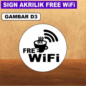 Sign Akrilik Free Wifi Papan Tanda Penunjuk Fasilitas