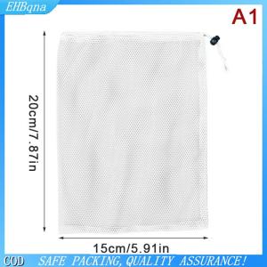 [COD] Black White Durable Mesh Drawstring Bag Storage Pouch Multi Purpose Home Travel Outdoor Activity Laundry Bag Stuff Sack