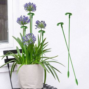 MNTT 10Pcs 17/27/37cm Plant Supports Stakes Support Rod Fixed Leaf Guard Frame Garden Tools Durable Support Stake Ring For Plants Rose Flowers