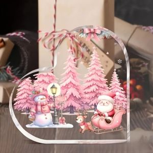 MODERNLUX 2D Flat Acrylic Desk Decor Floral Design Clear Acrylic Acrylic Plaque Sign Festive Party Decoration Christmas Celebration