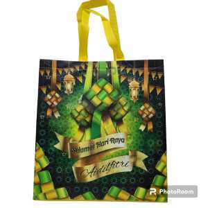 IVSHOP - Tas Lebaran Idul Fitri Laminasi Jahit 38 x 35cm Goodie Bag Hampers Idul Fitri Bahan Kantong Tebal Tas Santunan Anak Motif Lucu