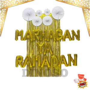 DINOSO Paket Balon Set Dekorasi Tema Ramadan Hari Raya Idul Fitri Ramadhan Puasa Eid Mubarak