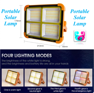 🔥Malaysia🔥 Portable Solar Lamp Multifunctional Solar Rechargeable Lamp Camping Lamp Work Lamp Emergency Lamp