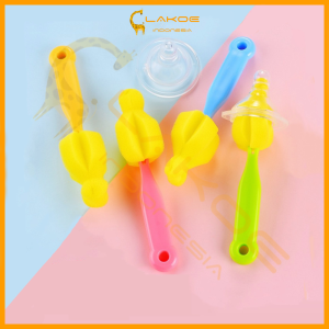 LAKOE Sikat Pembersih Dot Botol Susu Dengan Gagang Bahan Spons