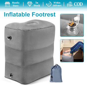 3 Layer Flocking Inflatable Travel Foot Rest Pillow Adjustable Height Leg Pillow Footrest Pillow for Home Office Travel