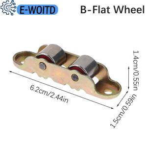 E-WOITD 80 Type Flat Groove Double Wheel Metal Slide Doors Window Pulley Support Bottom Sliding Roller Track Hardware Accessories