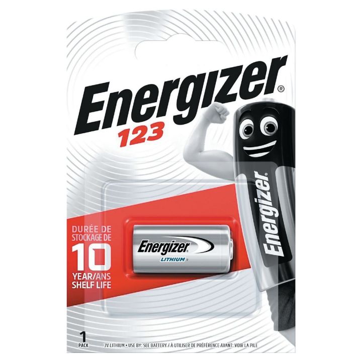 Energizer CR123A 3V Lithium Button Top Battery El123APBp L123A DL123a –  Battery World