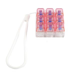 Keyboard Clicky Toy Tactile 9 Key Keycap Toy Silicone Cord Portable Stress Relief Device for Home Office