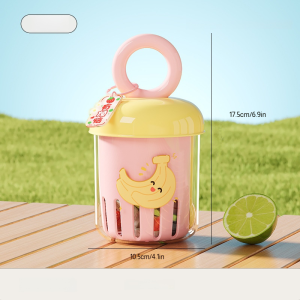 Dopamine Fruit Cup for All Seasons Outdoor Enthusiasts  Portable Double-layer Drainage Yogurt Salad Cup with Fork  Ideal for Camping and Picnics