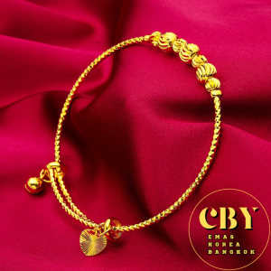 Emas Bangkok Emas Korea 24K Bracelet Ring Gold Plated Rantai Gelang Tangan & Cincin Emas Sadur Perempuan emas 916 G1